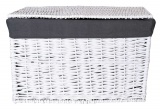 Kufer wiklinowy 66x40x40 cm - 105L - biało-szary