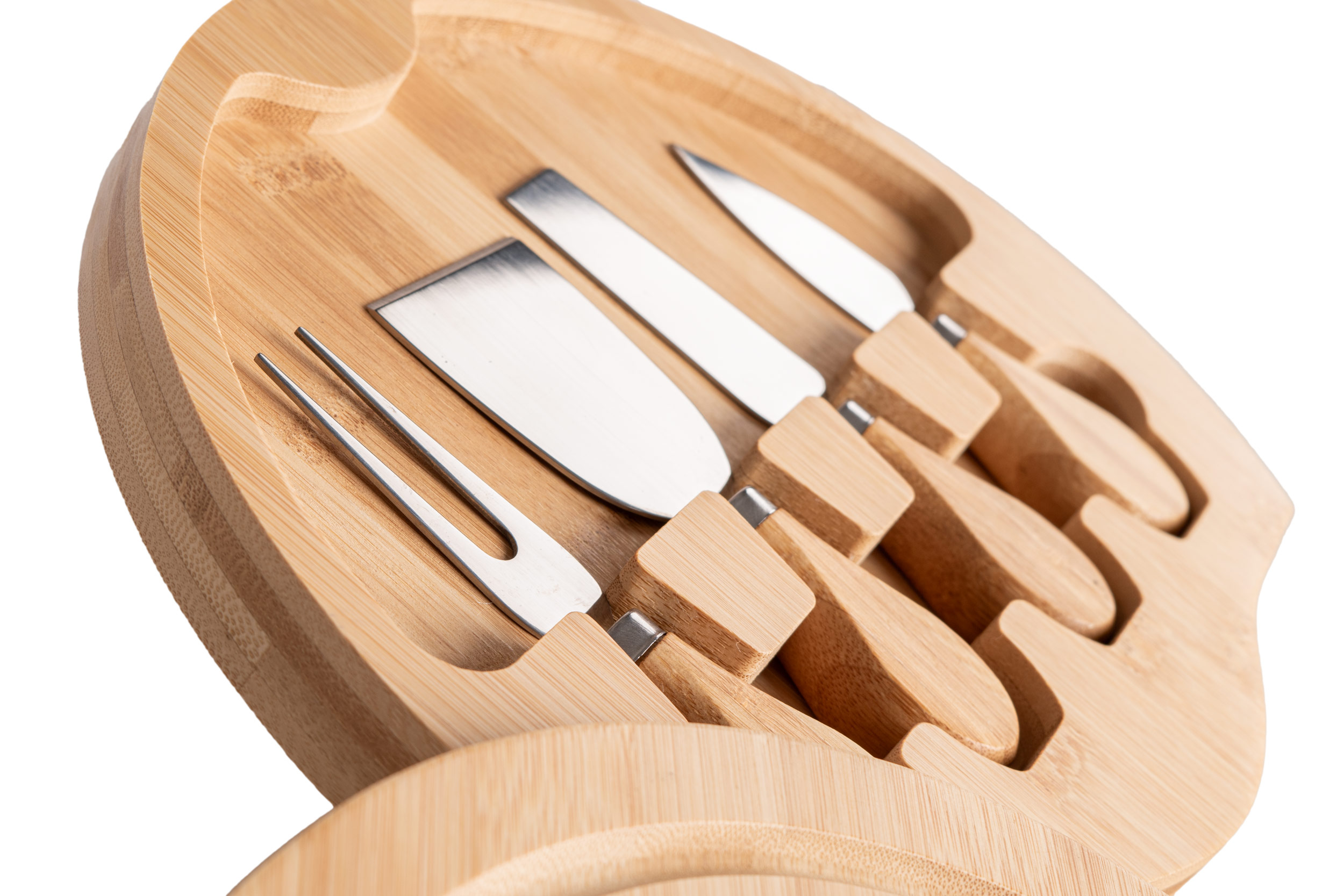 Deska bambusowa do serów ANDRA 25 cm z nożami