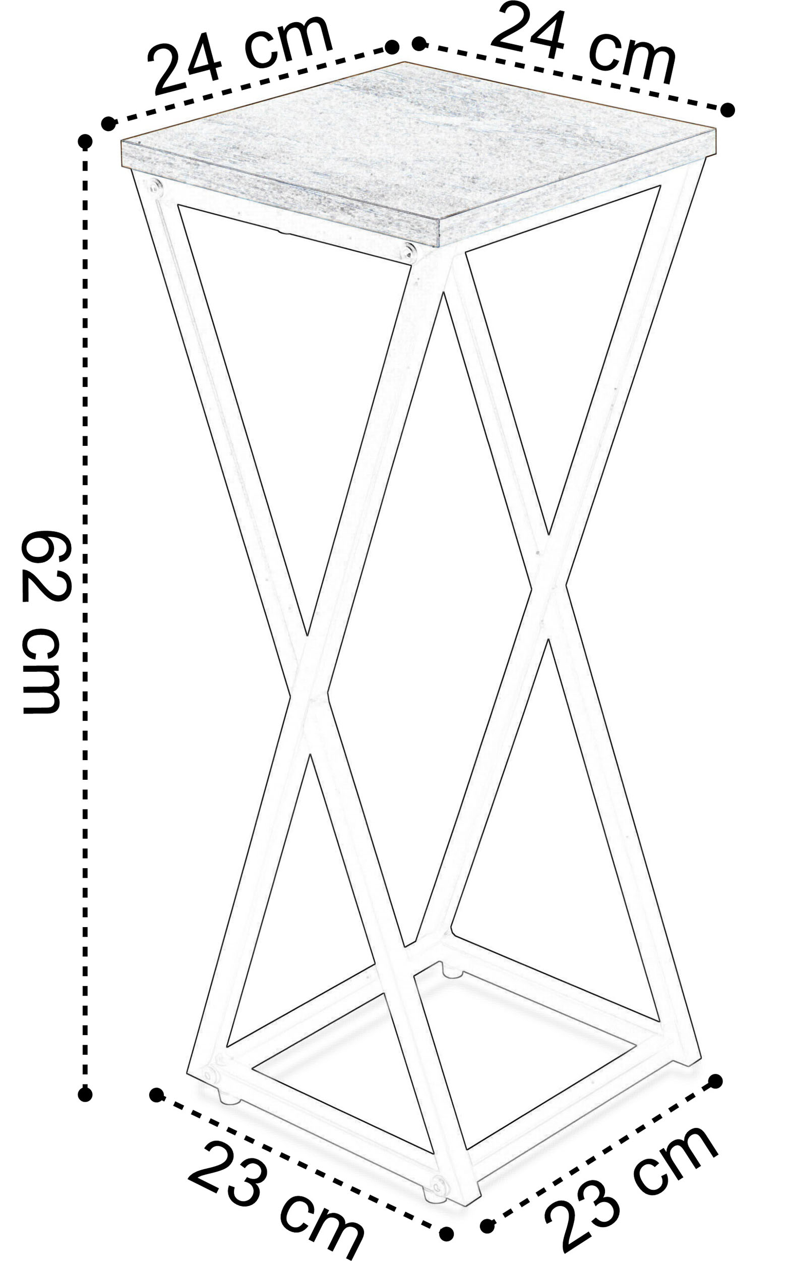  Kwietnik KONEL RUSTIC loft postarzany dąb 62 cm