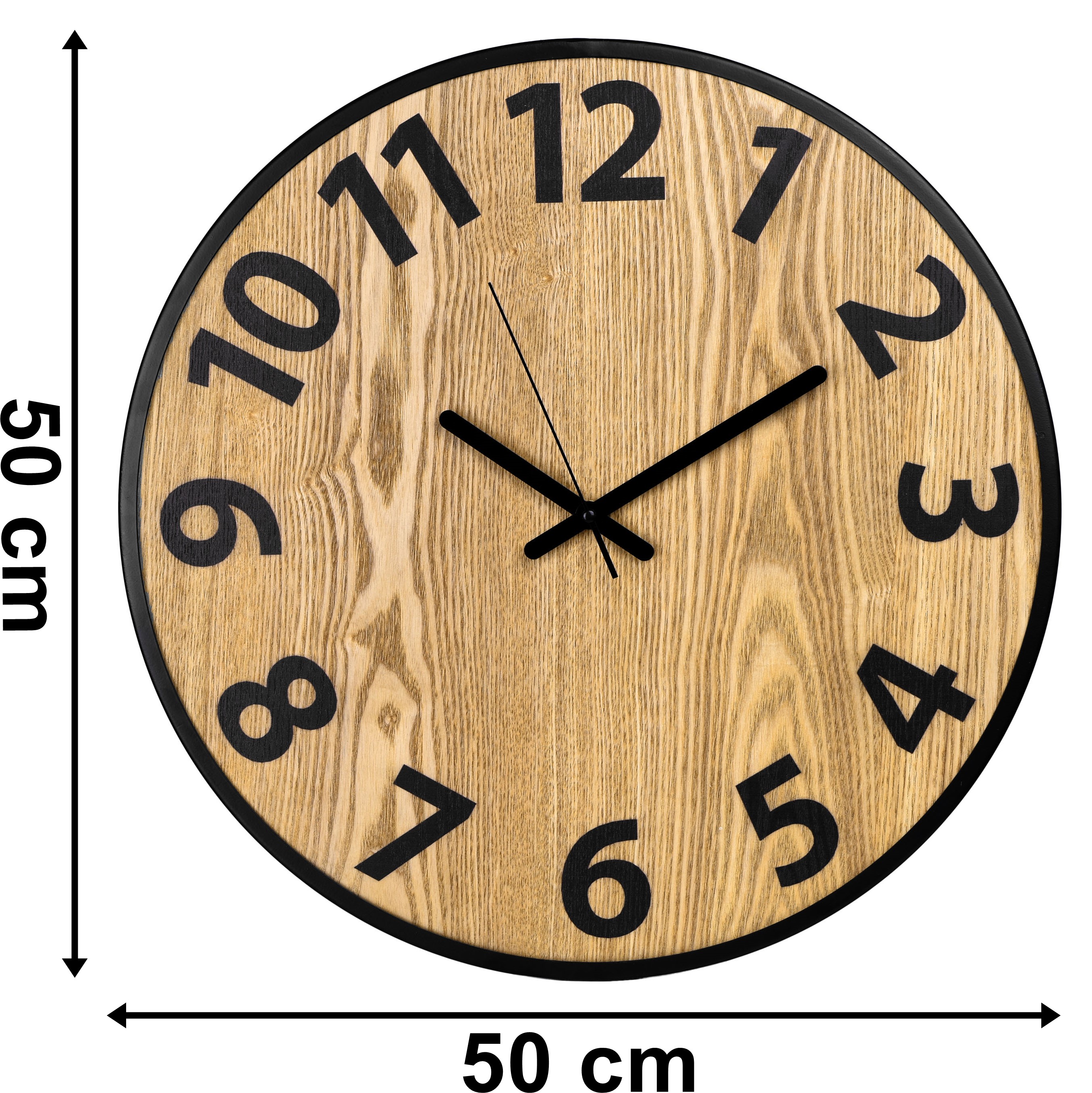 Zegar ścienny industrialny ABBAS metalowy 50 cm wymiary