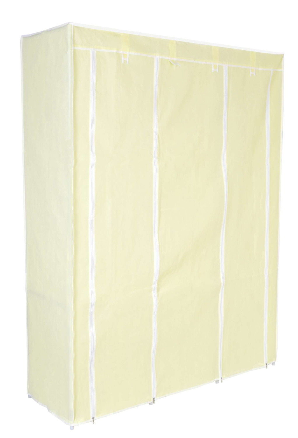 Garderoba tekstylna z 8 półkami SONIA szaro-biała wzór MONSTERA