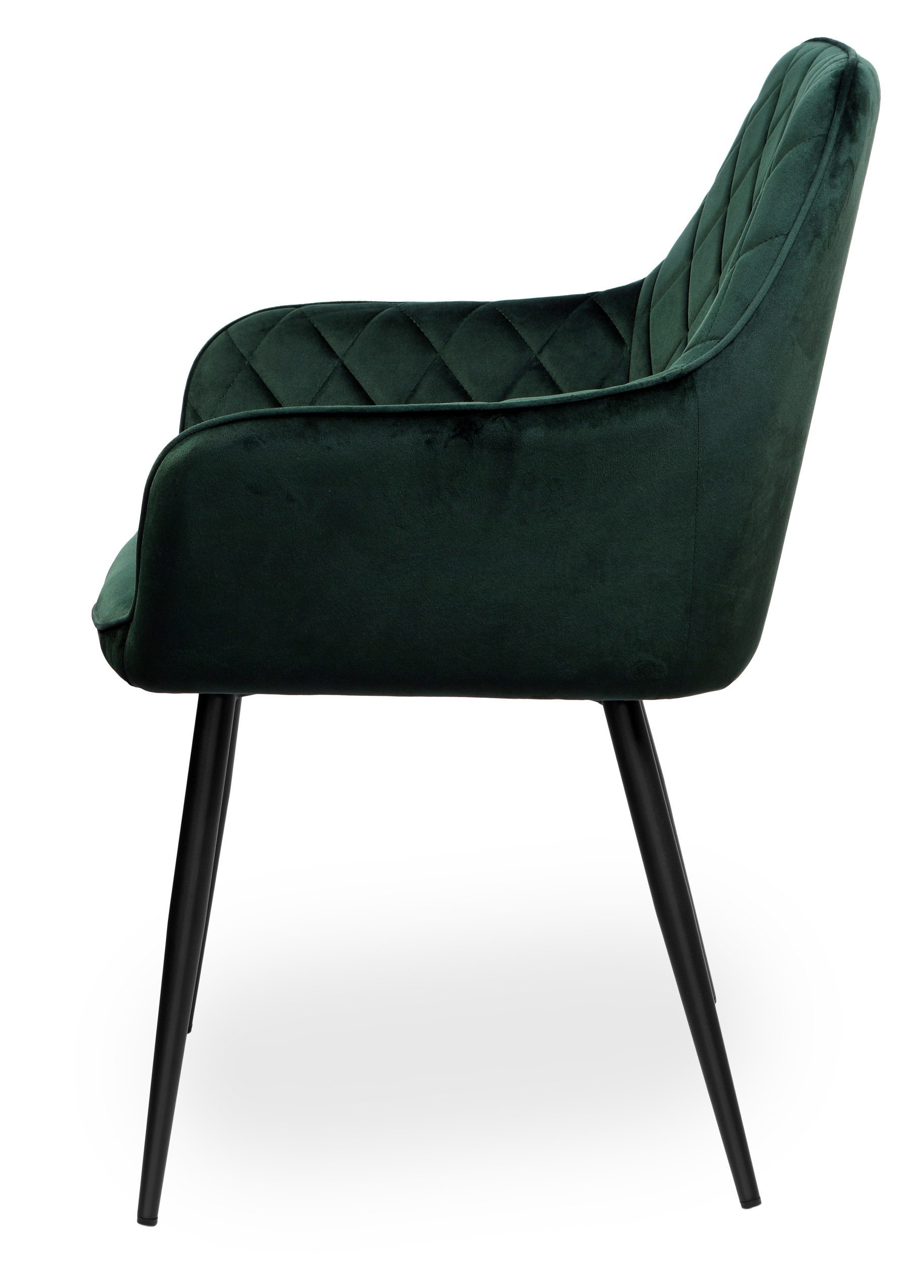 Aksamitne krzesło HAVANA do jadalni ciemnozielone