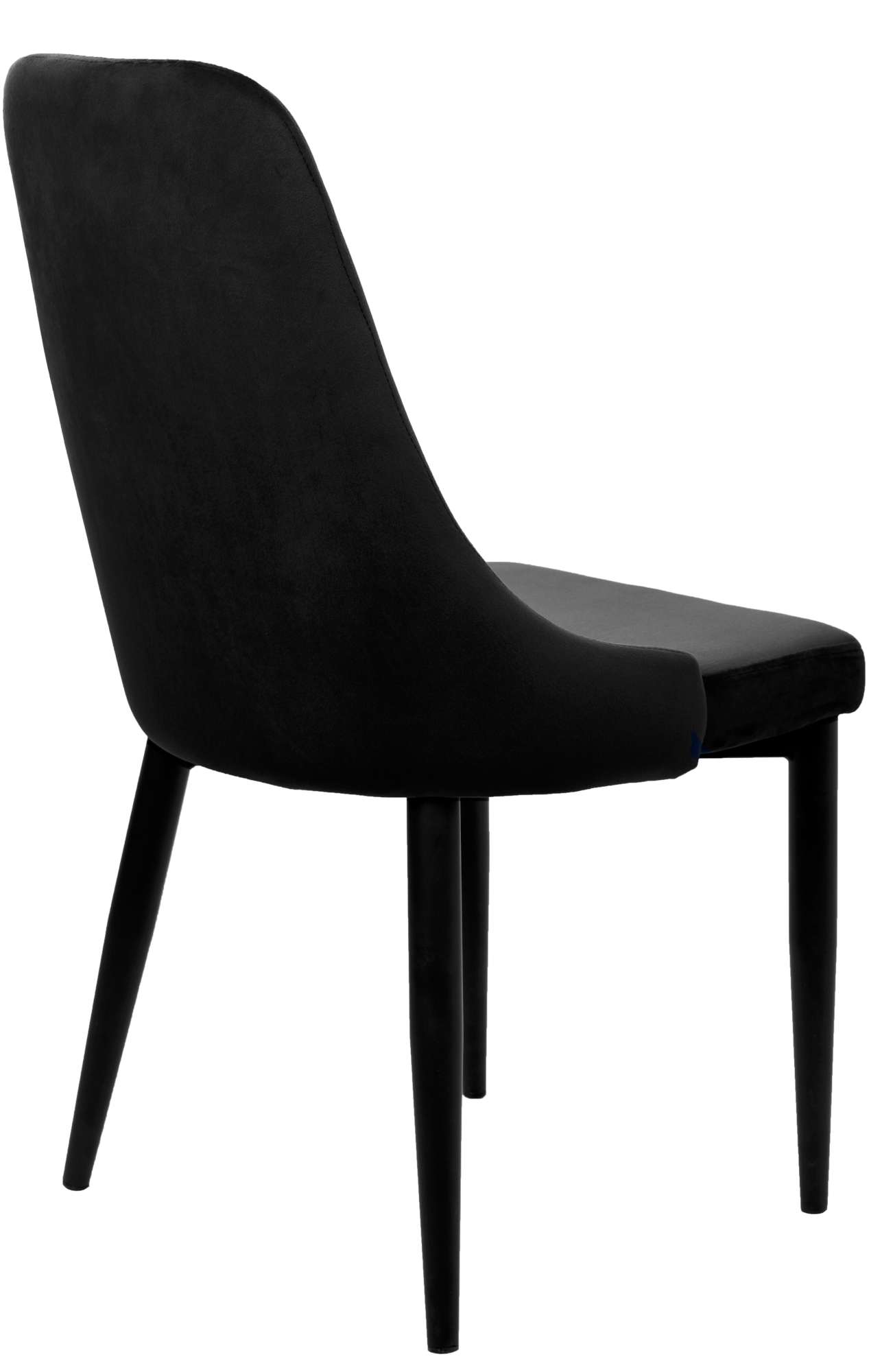 Aksamitne krzesło Lorient do jadalni czarne