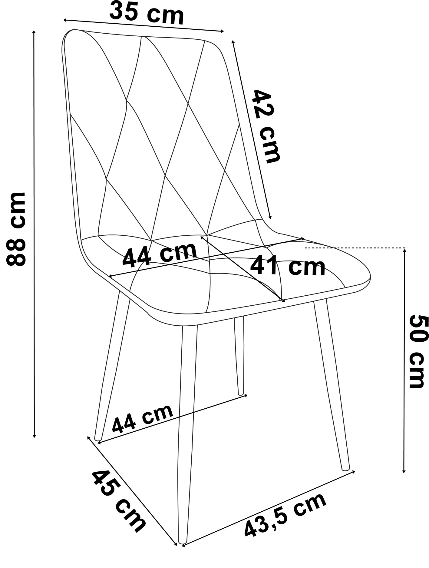 krzesło madison wymiary