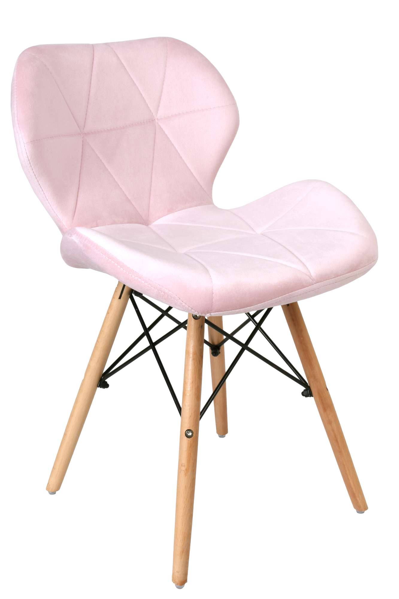Krzesło tapicerowane DSW AZMUR aksamitny różowy