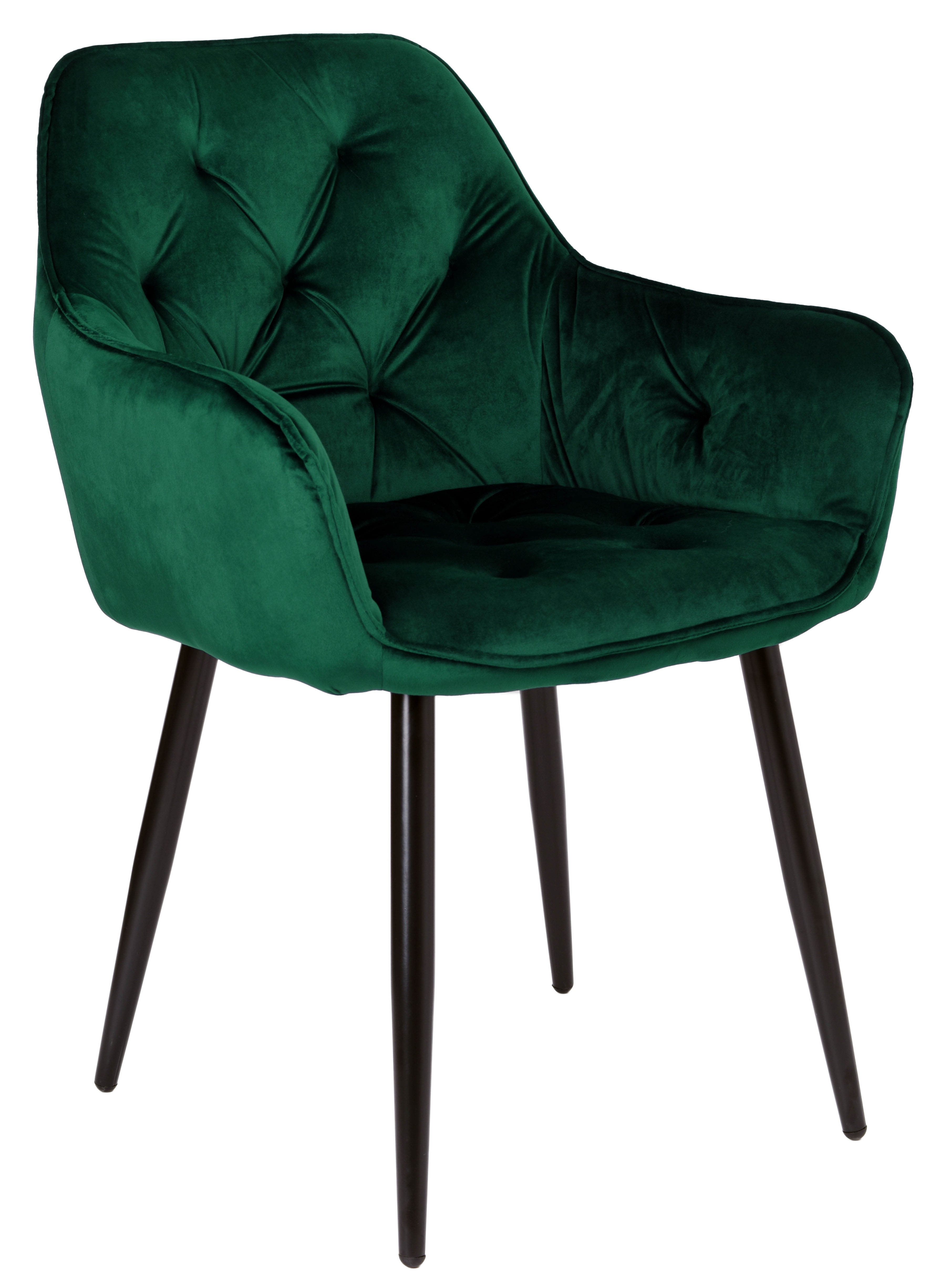 Aksamitne krzesło NEVADA do jadalni ciemnozielone