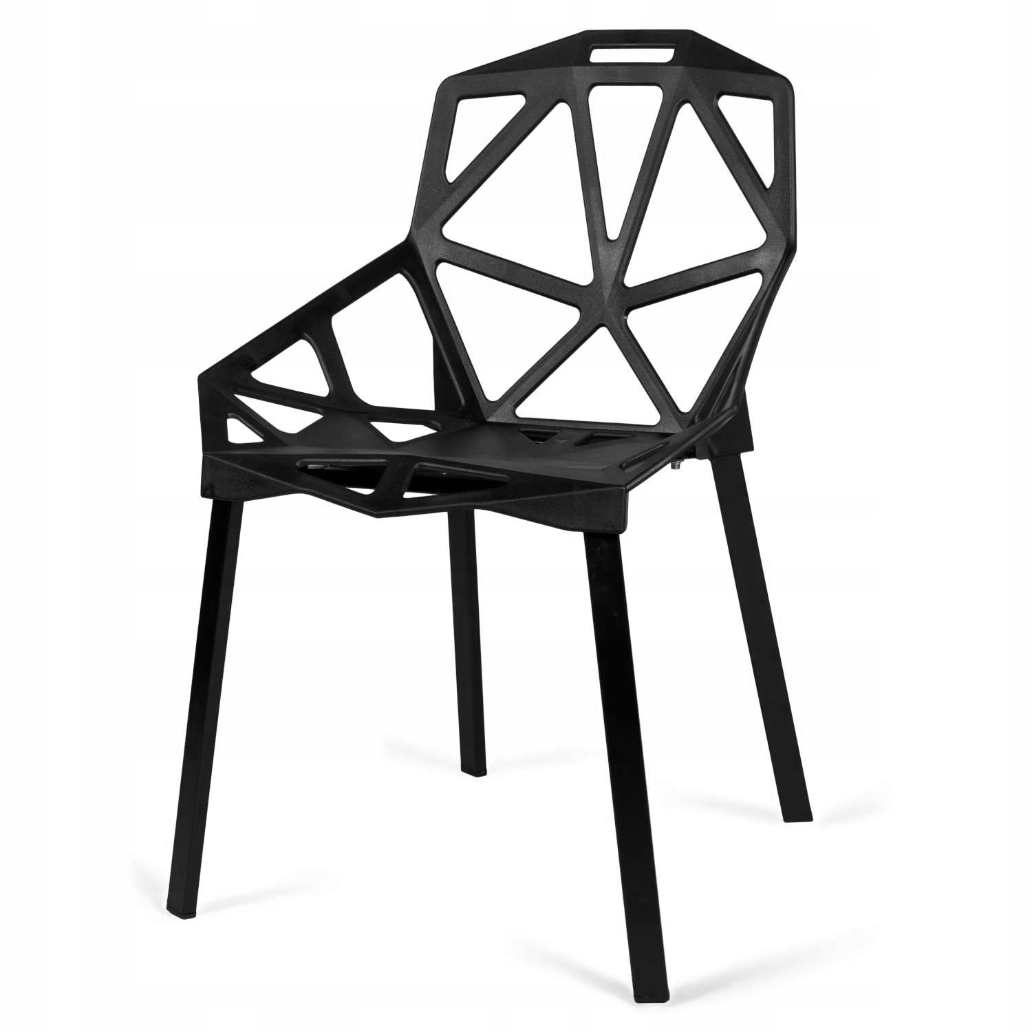 Krzesła ażurowe VECTOR zestaw 4 sztuki czarne