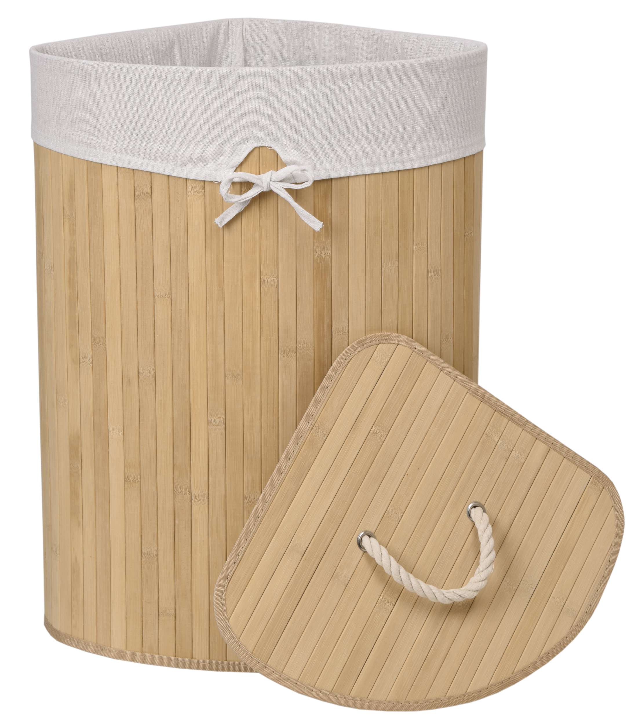 Narożny bambusowy pojemnik kosz na pranie