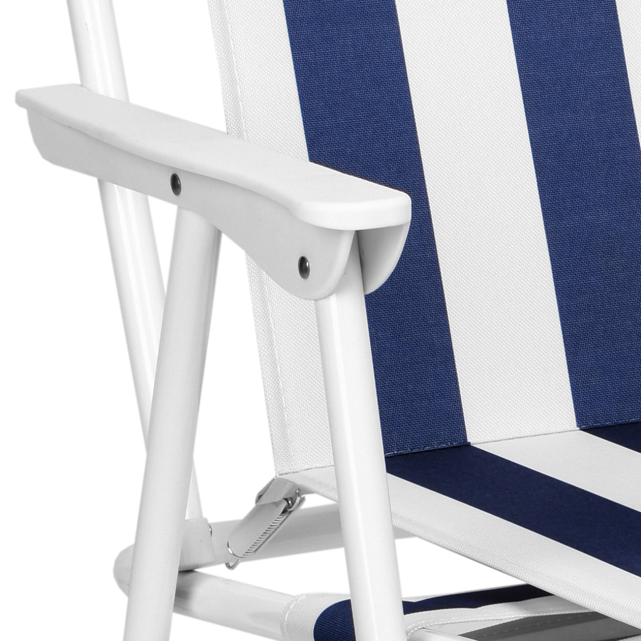 Krzesło turystyczne składane niebieskie pasy