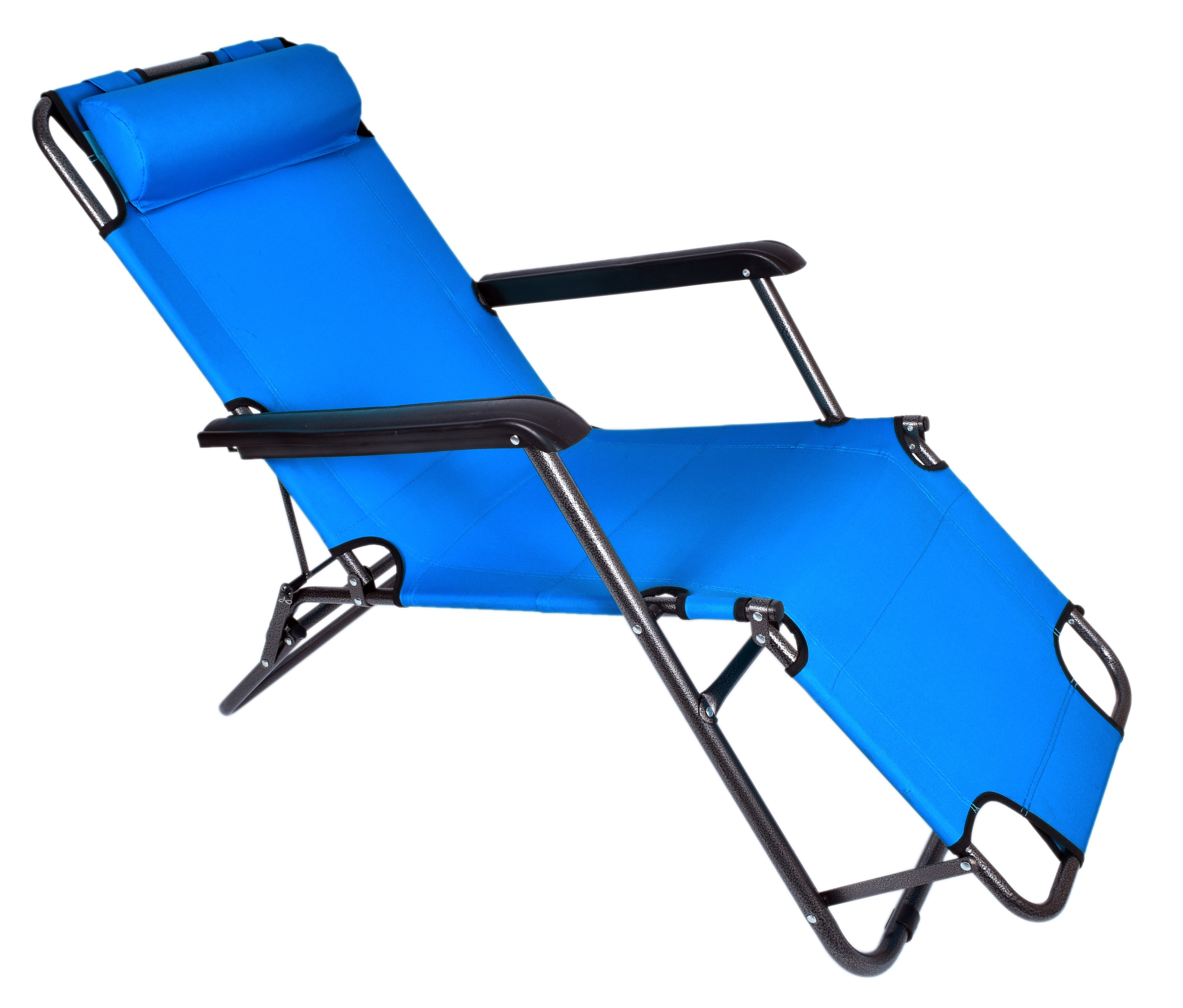 Leżak fotel rozkładany ogrodowy jasny niebieski