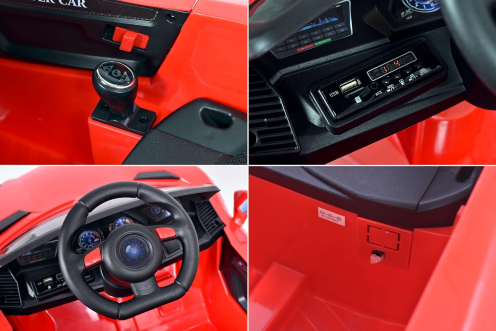 Samochodzik elektryczny styl lamborghini czerwony