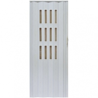 Drzwi harmonijkowe 001S - 90 cm - 49 biały dąb mat