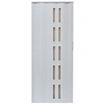 Drzwi harmonijkowe 005S - 90 cm - 49 biały dąb mat 