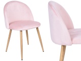 Tapicerowane aksamitne welurowe krzesło LISA różowe