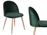 Tapicerowane aksamitne welurowe krzesło LISA butelkowa zieleń