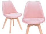 Nowoczesne krzesło DSW LOGAN VELVET różowe