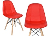 Krzesło nowoczesne tapicerowane LYON DSW czerwone