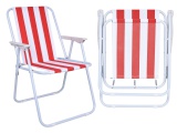 Krzesło turystyczne składane Alan - czerwone pasy