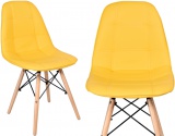 Krzesło nowoczesne tapicerowane LYON DSW żółte