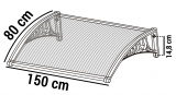 Zadaszenie poliwęglanowe TORO 80x150cm brązowe