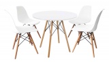 Zestaw mebli MILANO stół i cztery krzesła - biały