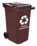 Duży pojemnik na odpady 240l kosz - brązowy