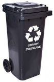 Pojemnik na odpady 120l kosz na śmieci czarny