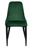 Aksamitne krzesło Lorient do jadalni ciemnozielone