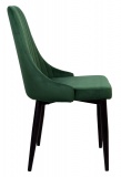 Aksamitne krzesło Lorient do jadalni ciemnozielone