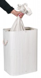 Kosz bambusowy pojemnik na pranie  80L 1 komora biały