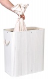 Kosz bambusowy pojemnik na pranie 100L 2 komory biały