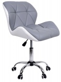 Fotel krzesło biurowe obrotowe MORIS biało-szare