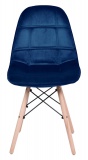 Krzesło nowoczesne tapicerowane LYON DSW granatowe VELVET