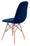 Krzesło nowoczesne tapicerowane LYON DSW granatowe VELVET