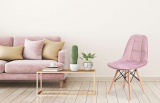Krzesło nowoczesne tapicerowane LYON DSW różowe VELVET