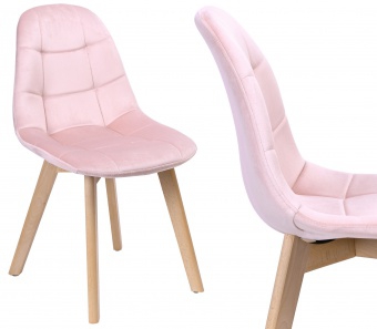 Krzesło DSW AZTINE VELVET tapicerowane różowe aksamit