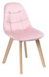 Krzesło DSW AZTINE VELVET tapicerowane różowe aksamit