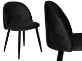 Krzesło tapicerowane aksamitne welurowe Soul czarne