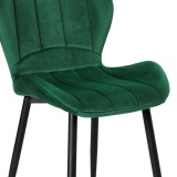 Aksamitne krzesło Shelby do jadalni ciemnozielone