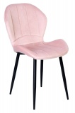Krzesło tapicerowane aksamitne welurowe SHELBYróżowe