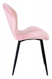 Krzesło tapicerowane aksamitne welurowe SHELBYróżowe