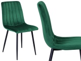 Krzesło FRESNO VELVET tapicerowane ciemno-zielony aksamit