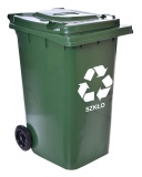 Duży pojemnik na odpady 240l kosz - zielony
