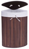 Kosz bambusowy narożny na pranie pojemnik 1 komora wenge