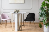 Krzesło tapicerowane aksamitne welurowe LISA czarne