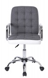 Fotel biurowy kosmetyczny KARLOS biało-szary