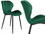 Aksamitne krzesło Dallas do jadalni ciemno-zielone