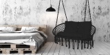 Fotel wiszący LAGOS czarny z poduszkami