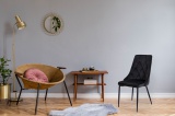Krzesło LINCOLN VELVET tapicerowane czarny aksamit