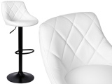 Hoker krzesło barowe CYDRO BLACK białe